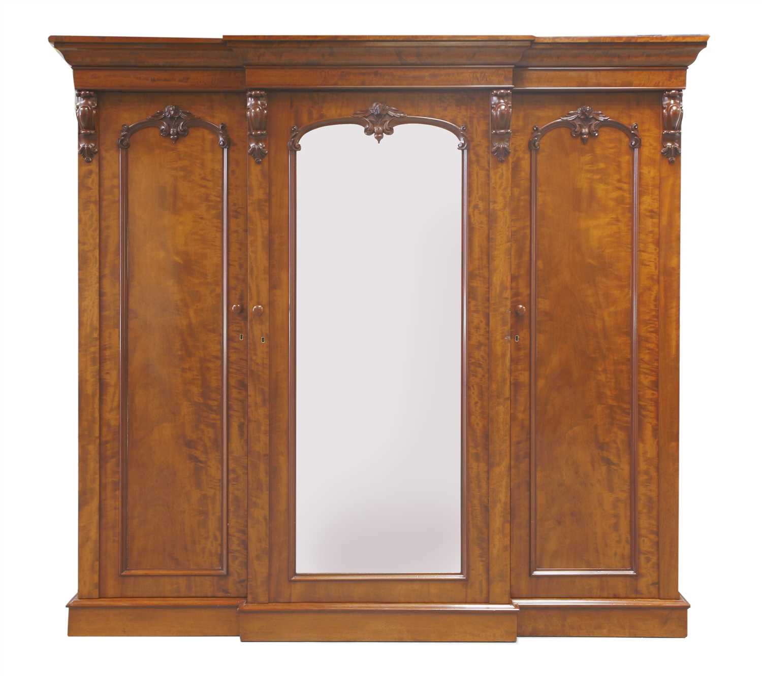 Lot 246 - A Victorian mahogany breakfront wardrobe