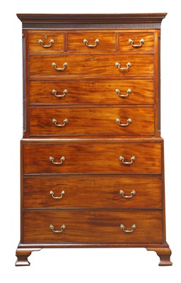 Lot 250 - A George III mahogany chest on chest