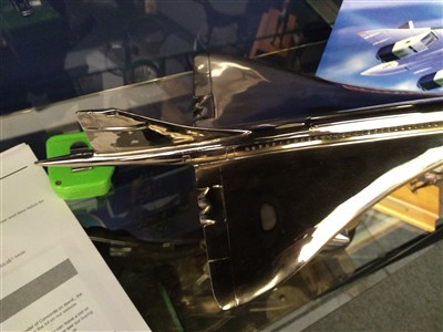 Lot 128 - An aluminium model of Concorde on stand