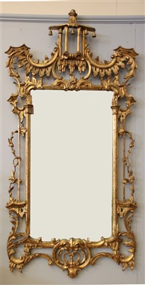 Lot 404 - A Chippendale style gilt pier mirror