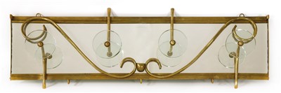 Lot 123 - A mirrored brass coat rack