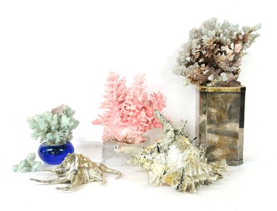 Lot 159 - Three mounted coral ornaments