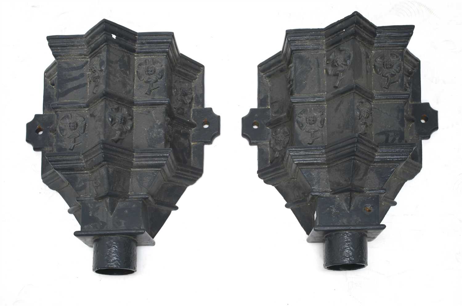 Lot 208 - A pair of iron rainwater hoppers