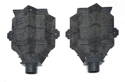 Lot 208 - A pair of iron rainwater hoppers