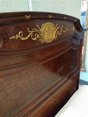 Lot 273 - A French plum pudding mahogany double bed