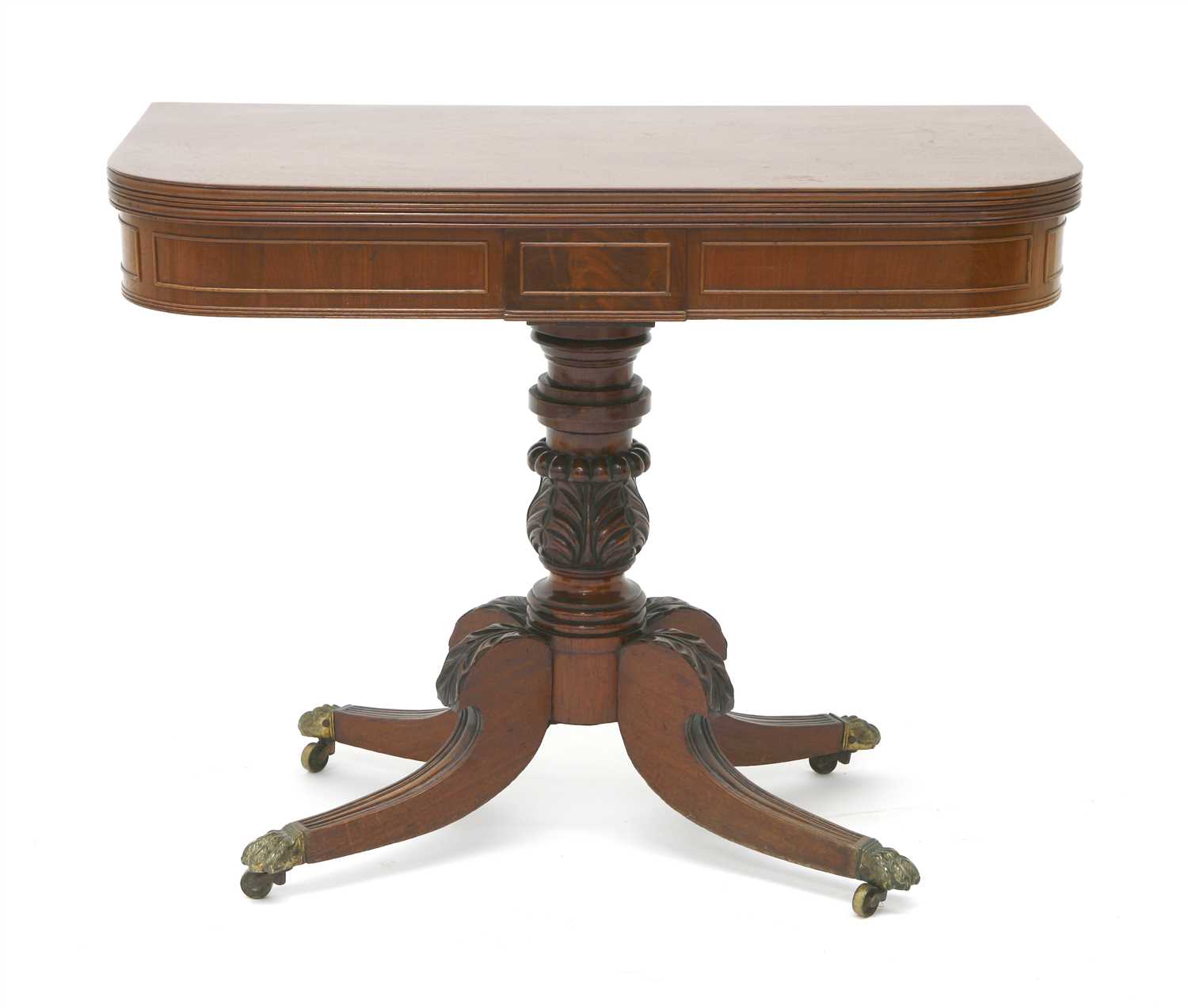 Lot 215 - A Regency mahogany fold-over tea table