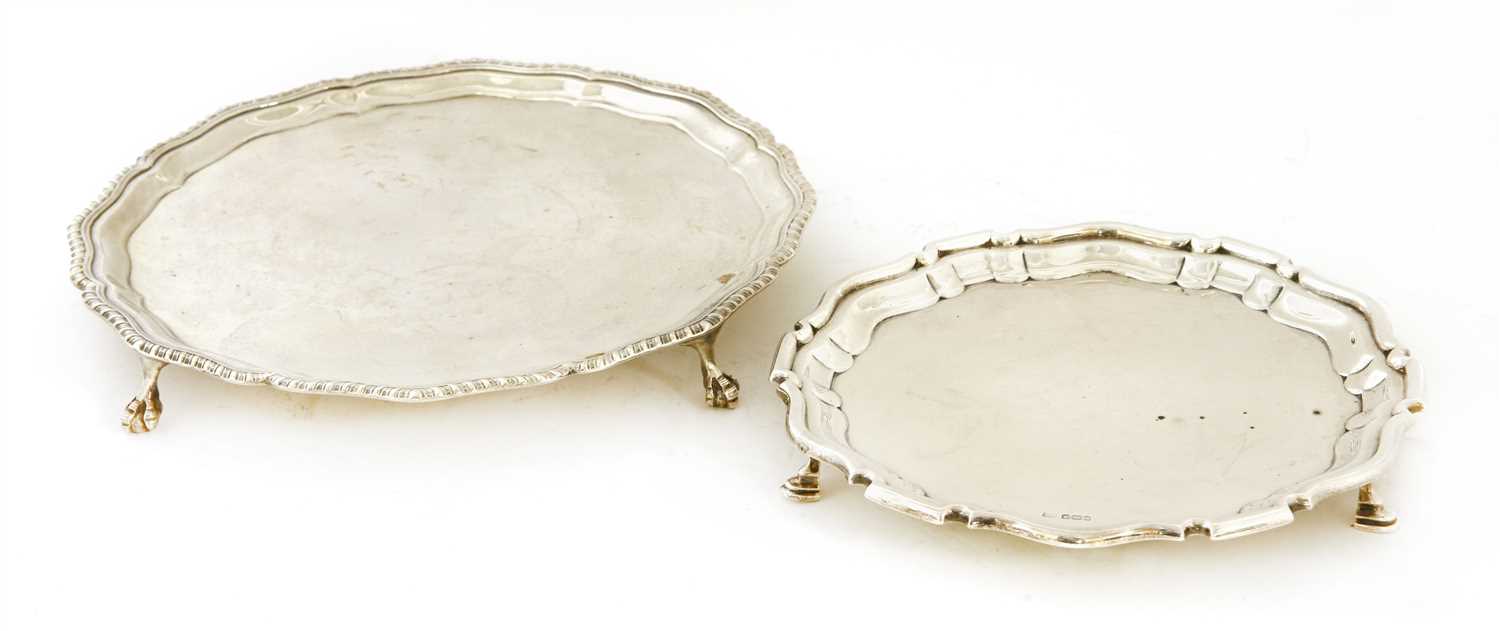 Lot 142 - Two silver salvers