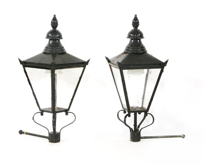 Lot 464 - Two large vintage glazed street lanterns