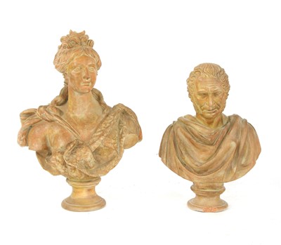 Lot 276 - Two terracotta busts