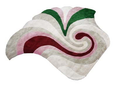Lot 608 - A large Edward Fields wool rug, in cream, pink and green, 500 x 410cm