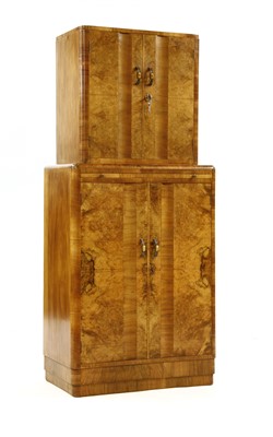 Lot 407 - An Art Deco burr walnut cocktail cabinet