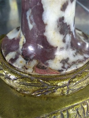 Lot 402 - A pair of rouge marble and ormolu-mounted urns