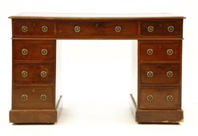 Lot 432 - A mahogany pedestal desk