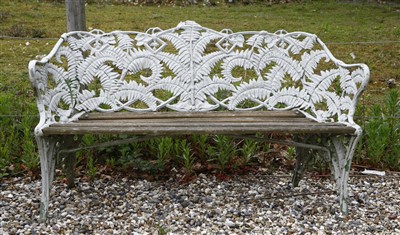 Lot 747 - A Coalbrookdale-style cast iron garden seat