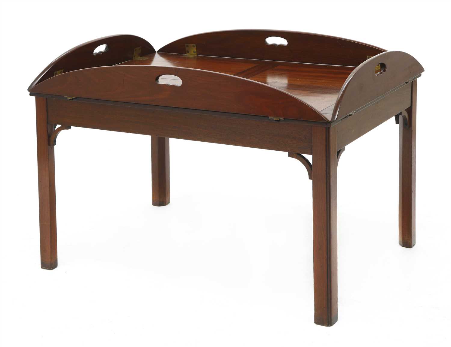Lot 103 - A modern mahogany butler's tray coffee table