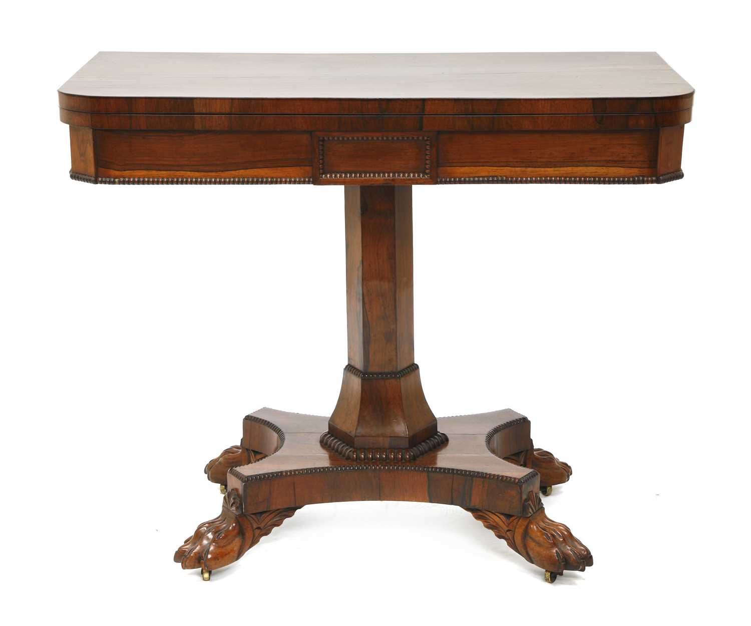 Lot 205 - A Victorian rosewood fold-over card table