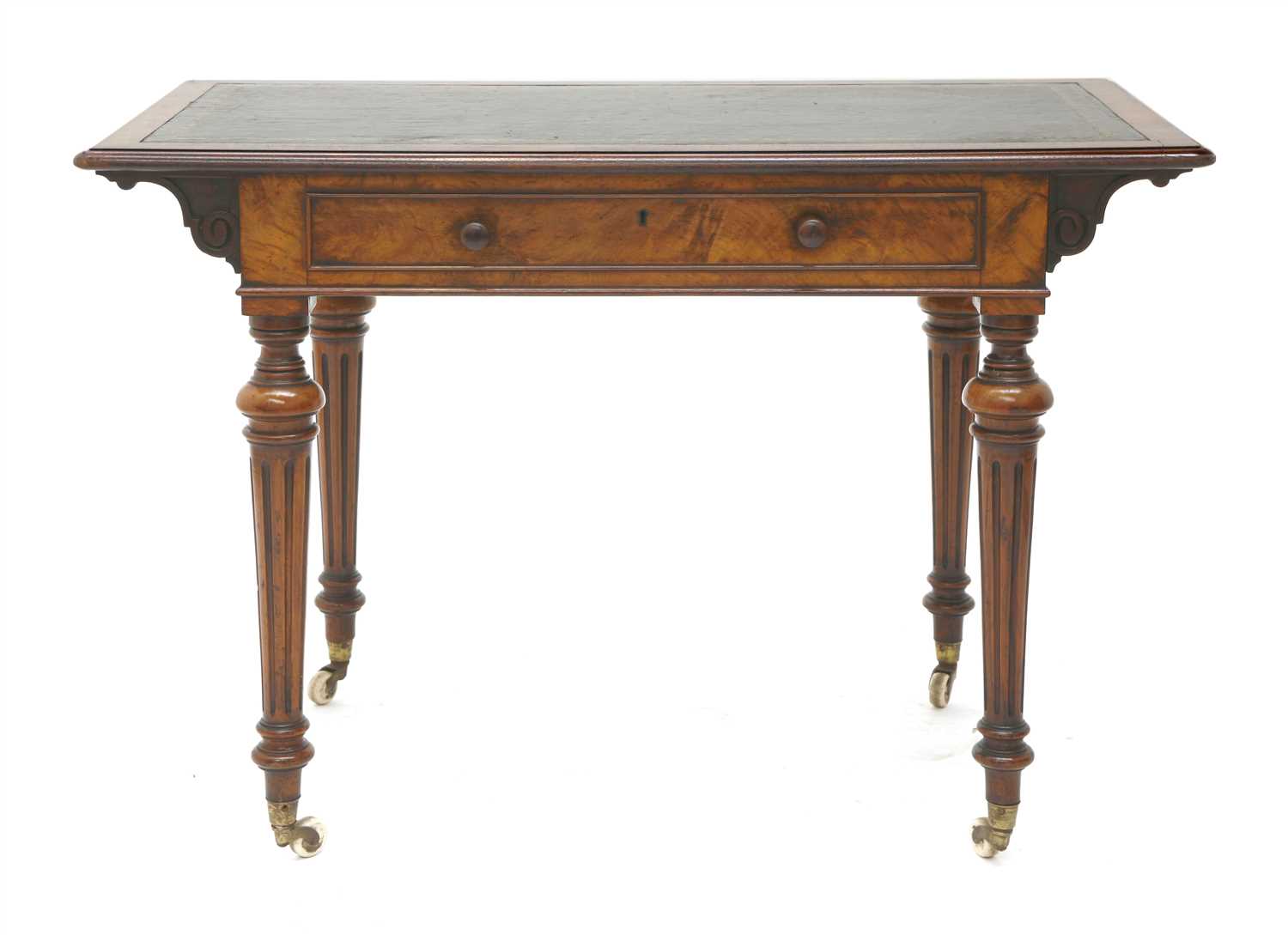 Lot 115 - A Victorian walnut writing table
