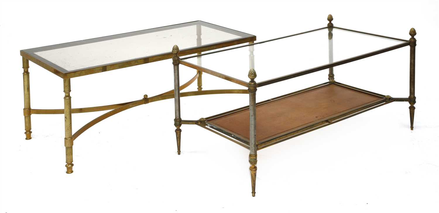 Lot 162 - Two modern brass coffee tables
