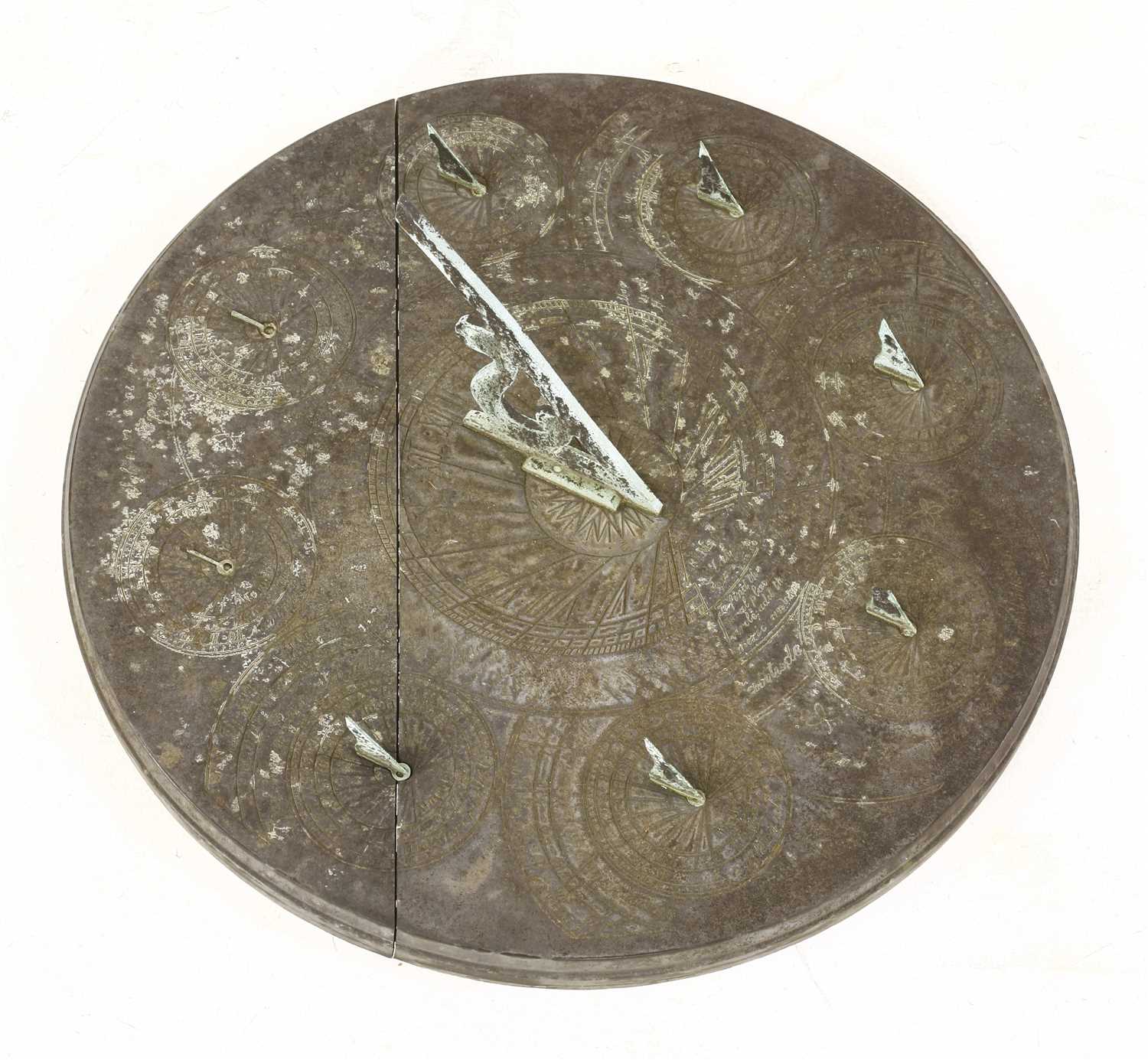 Lot 546 - A rare circular slate sundial by Richard Melvin
