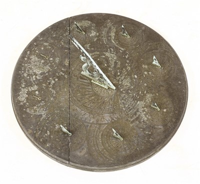 Lot 546 - A rare circular slate sundial by Richard Melvin