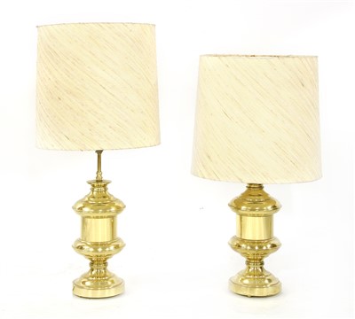 Lot 770 - A pair of brass table lamps