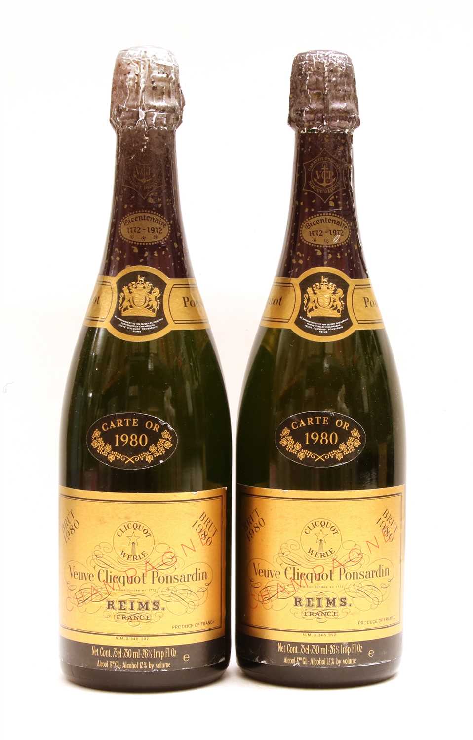 Lot 53 - Veuve Clicquot Ponsardin Carte Or, 1980, two bottles