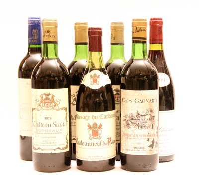 Lot 99 - Assorted French Red Wine to include: Château Suau, 1978, three bottles and four other bottles