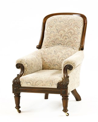 Lot 402 - A George IV rosewood gentleman's library armchair