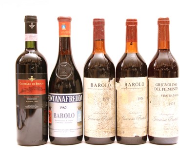 Lot 187 - Assorted Red Wine to include: Giacosa Fratelli, Barolo, two bottles and three other bottles