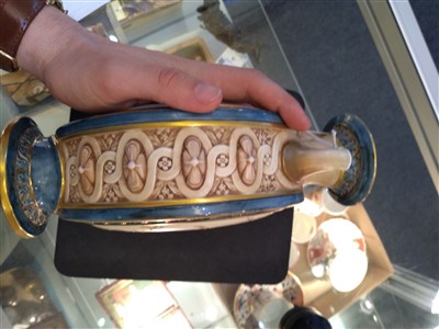 Lot 284 - A rare Royal Worcester blush ivory moon flask