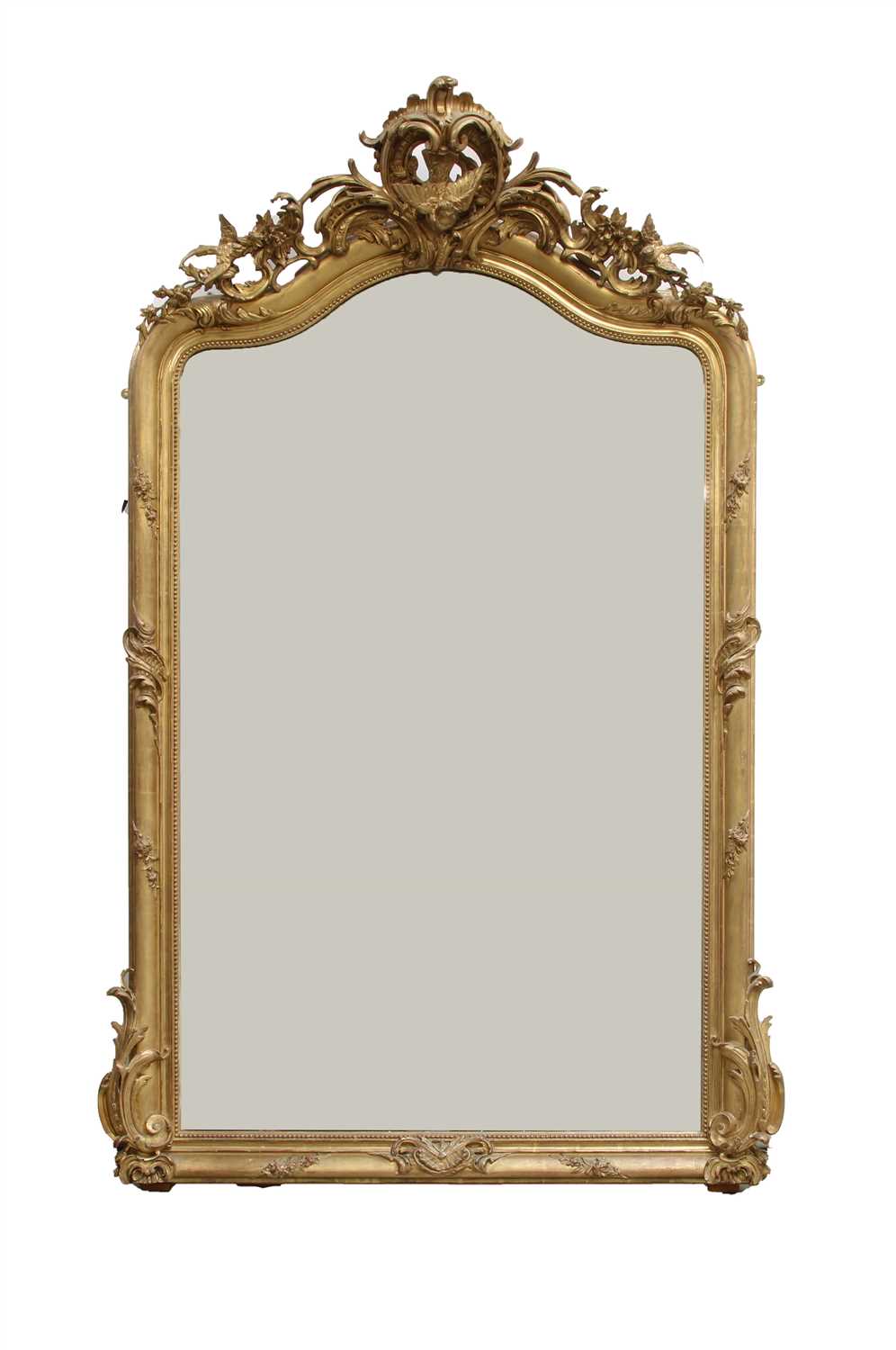 Lot 15 - A Victorian carved giltwood and gesso overmantel mirror