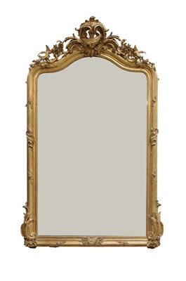 Lot 15 - A Victorian carved giltwood and gesso overmantel mirror