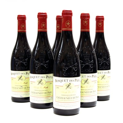 Lot 154 - Bosquet des Papes, Châteauneuf-du-Pape, Chante Le Merle, Vielles Vignes, 2001, six bottles (boxed)