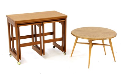 Lot 365 - An Ercol elm table and beechwood folding coffee table