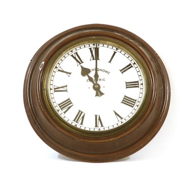 Lot 277 - A synchronome electric, brown enamelled slave wall clock