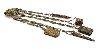 Lot 109 - A late 19th Century brass chatelaine