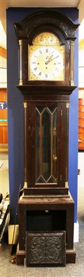 Lot 238 - An Edwardian mahogany musical long case clock