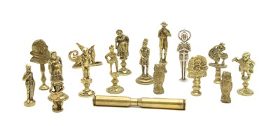 Lot 56 - A box of Victorian and later brass pipe tampers