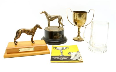 Lot 129 - A 1960s silver plate greyhound figural trophy