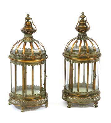 Lot 284 - A pair of glazed lanterns