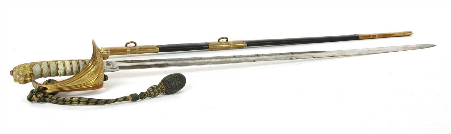 Lot 140 - A Royal Naval Officer's sword