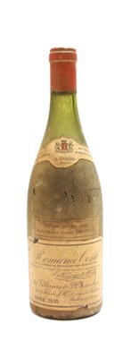 Lot 222 - Romanée Conti, de Villaine & J. Chambon, 1935, bottled by Joseph Drouhin, one bottle, 9 cm.
