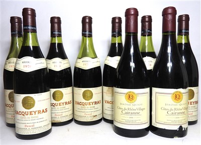 Lot 277 - Assorted Red Rhône to include: Pascal, Vacqueyras, 1978