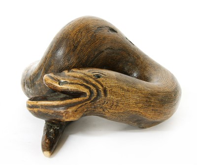 Lot 119 - A Chinese rootwood carving of an eel