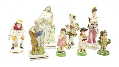 Lot 115a - A collection of 18th and 19th Century porcelain and pottery figures