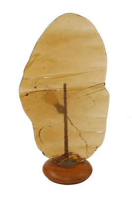 Lot 282 - An amber glass slab light