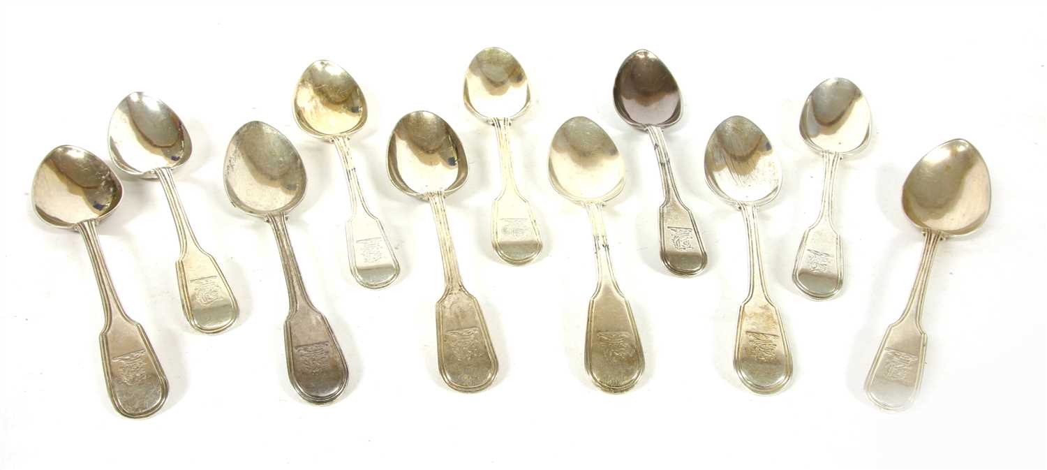 Lot 36 - A set of eleven Georgian silver tea spoons