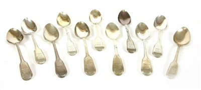 Lot 36 - A set of eleven Georgian silver tea spoons