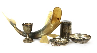 Lot 50 - A carved horn modelled as a fish