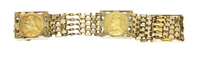 Lot 25 - A 9ct gold five row gate bracelet